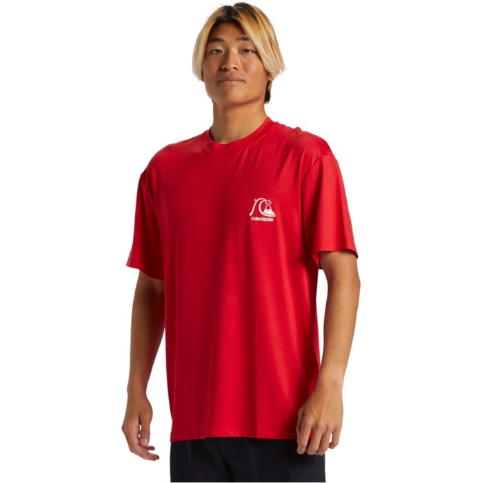 Quiksilver Hombres 2024 DNA Bubble Logo Surf Camiseta Manga Corta AQYWR03186 - Salsa